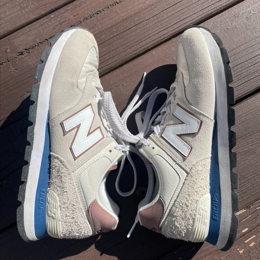 Men's Size 9.5 New Balance 574‎ Rugged White Brown - Picture 5 of 7